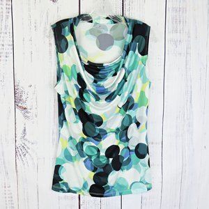 Blue and Aqua Circle Pattern Cowel Neck Tank Top.......126